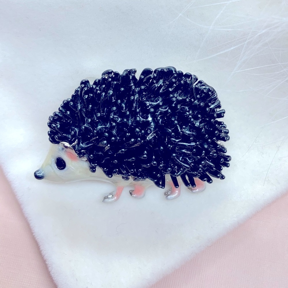 Cute Hedgehog Enamel Brooch